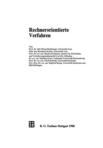 Rechnerorientierte Verfahren