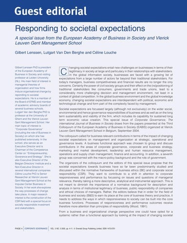 Responding to societal expectations