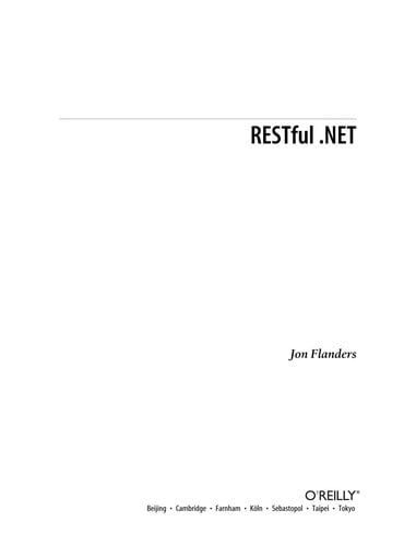 RESTful .NET, 1st Edition