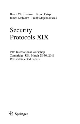 Security Protocols XIX