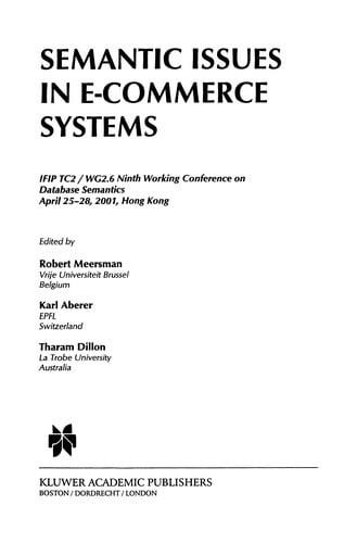 Semantic Issues in E-Commerce Systems