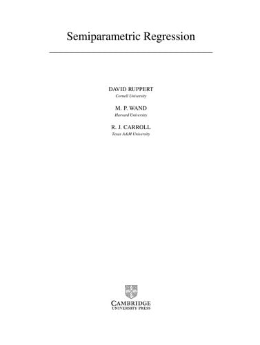 SEMIPARAMETRIC REGRESSION