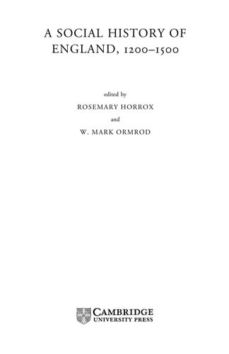 A social history of England, 1200-1500