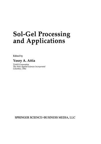 Sol-Gel Processing and Applications