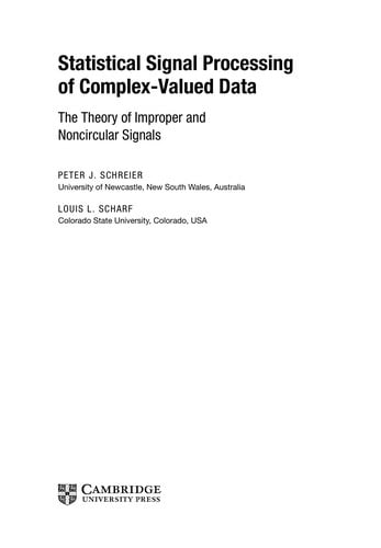 Statistical signal processing of complex-valued data