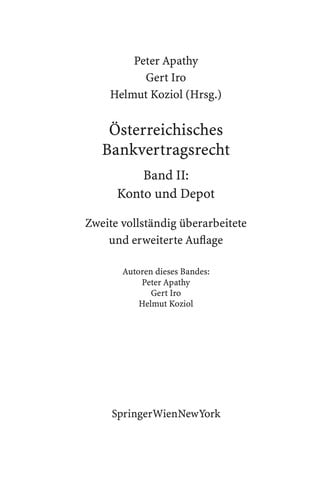 Österreichisches Bankvertragsrecht