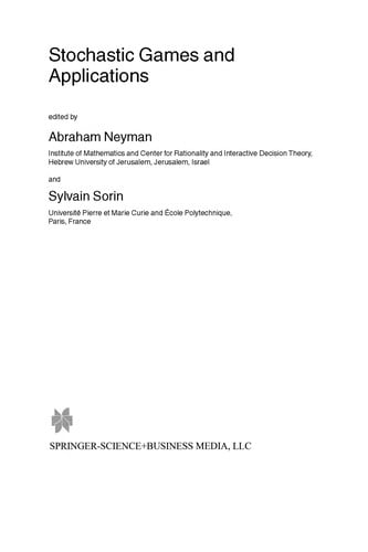 Stochastic Games and Applications