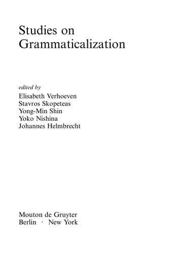 Studies on grammaticalization