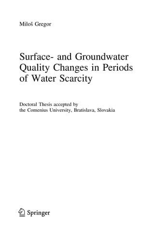 Surface- and Groundwater Quality Changes in Periods of Water Scarcity