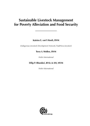 Sustainable livestock management for poverty alleviation and food security