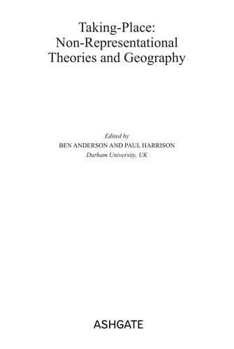 Taking-place non-representational theories and geography