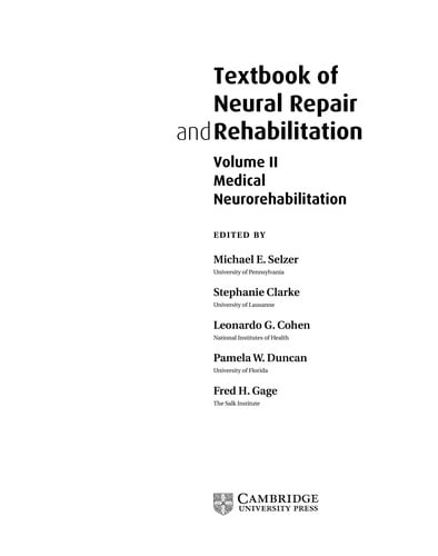 Textbook of neural repair and rehabilitation