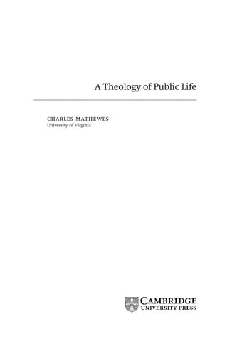 THEOLOGY OF PUBLIC LIFE
