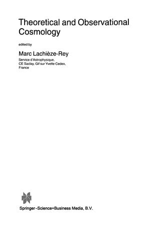 Theoretical and Observational Cosmology