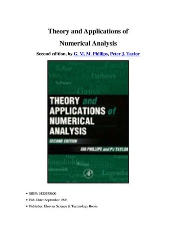 Theory and applications of numerical analysis