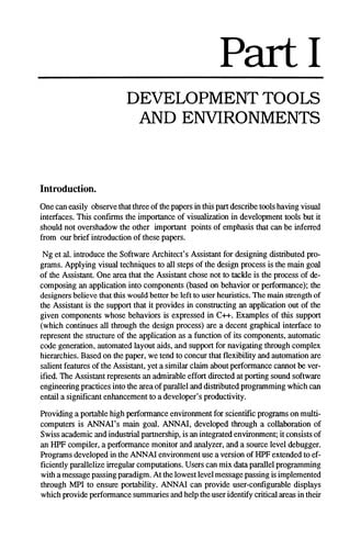 Tools and Environments for Parallel and Distributed Systems