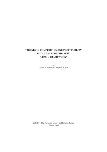 Trends in competition and profitability in the banking industry