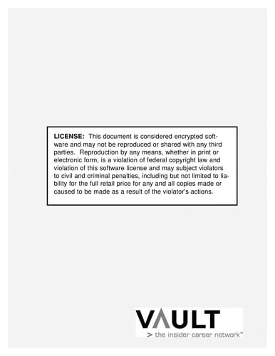 Vault guide to resumes, cover letters & interviews