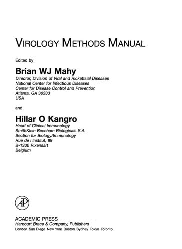 Virology methods manual