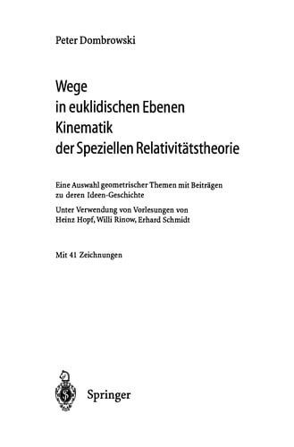 Wege in euklidischen Ebenen Kinematik der Speziellen Relativitätstheorie