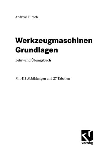 Werkzeugmaschinen Grundlagen