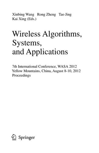 Wireless Algorithms, Systems, and Applications
