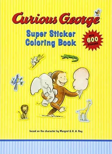 Curious George super sticker coloring book