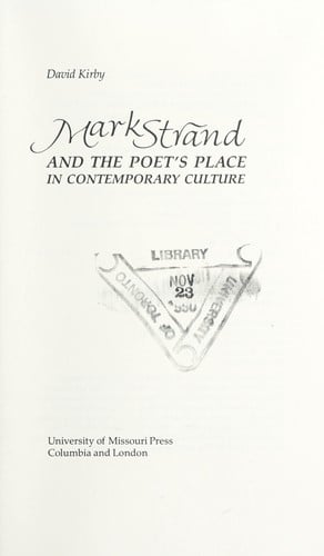 Mark Strand and the poet's place in contemporary culture