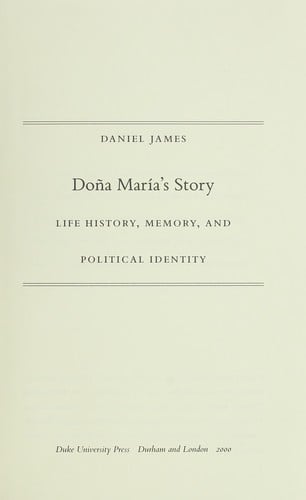 Doña María's Story