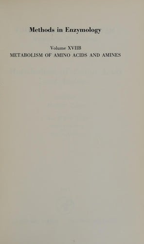 Metabolism of amino acids and amines