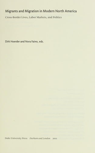 Migrants and migration in modern North America