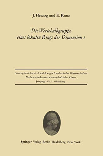 Die Wertehalbgruppe eines lokalen Rings der Dimension I