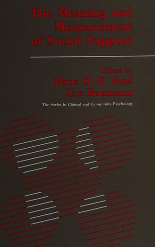 The Meaning and measurement of social support