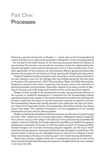 DELIVERING NEW HOMES: PROCESSES, PLANNERS, AND PROVIDERS