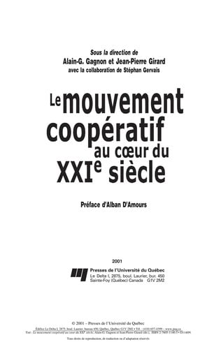 Le mouvement coopératif au coeur du XXIe siècle
