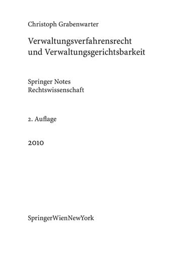 Verwaltungsverfahrensrecht und Verwaltungsgerichtsbarkeit
