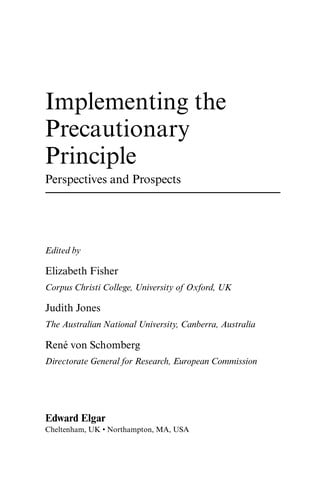 Implementing the precautionary principle