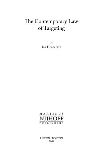 The contemporary law of targeting