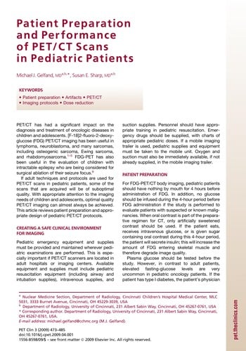 Pediatric PET imaging
