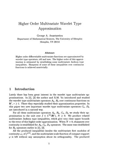 Wavelet analysis and multiresolution methods