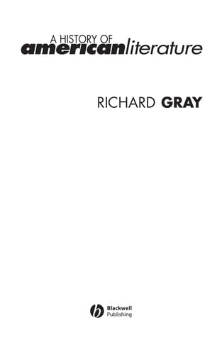 HISTORY OF AMERICAN LITERATURE