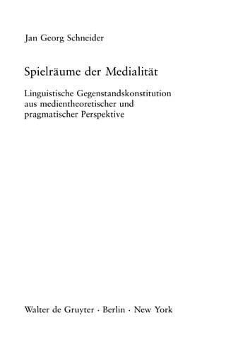 Spielräume der Medialität