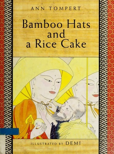 Bamboo hats and a rice cake