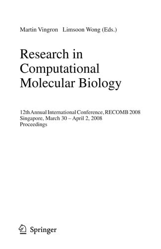 Research in computational molecular biology