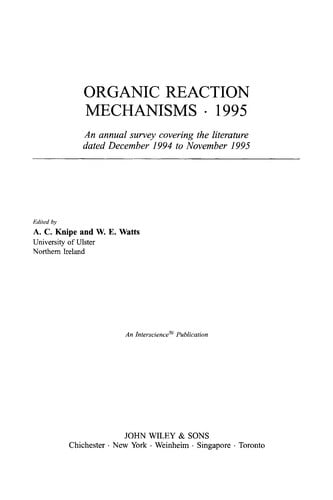 Organic reaction mechanisms, 1995