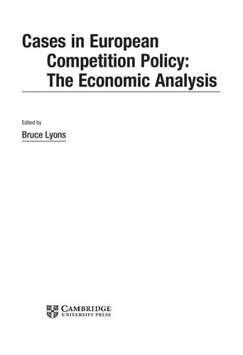 Cases in European competition policy