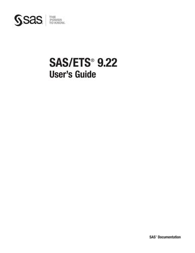 Sas/Ets 9.22 user's guide