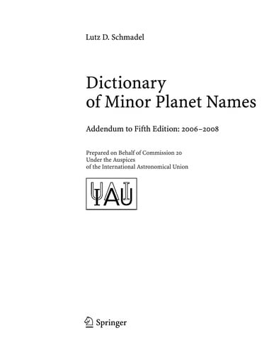 Dictionary of minor planet names