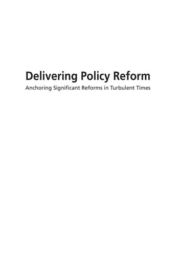 Delivering policy reform