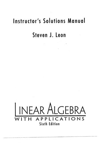 Instructor's solutions manual